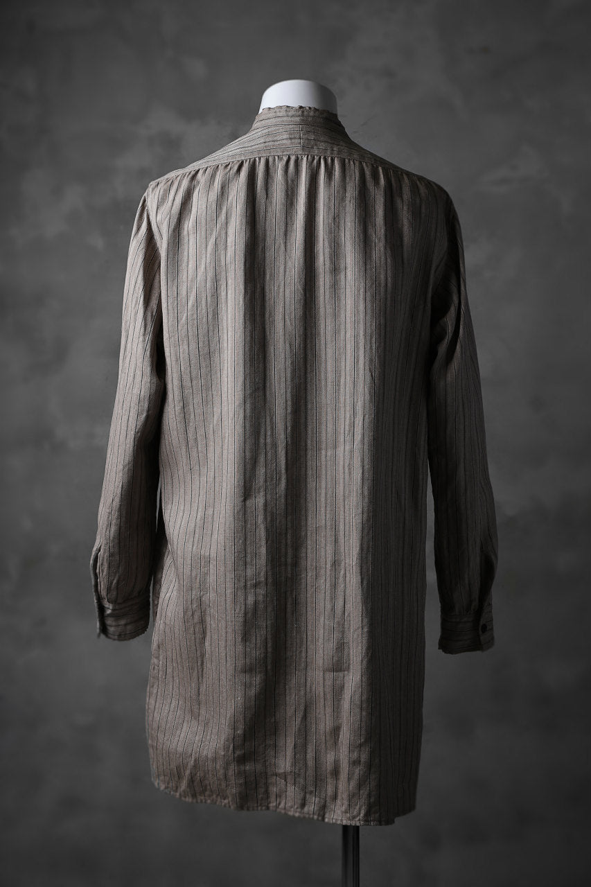 Load image into Gallery viewer, KLASICA STRIPED HERRINGBONE LINEN SHIRT / GARMENT WASHED (BEIGE)