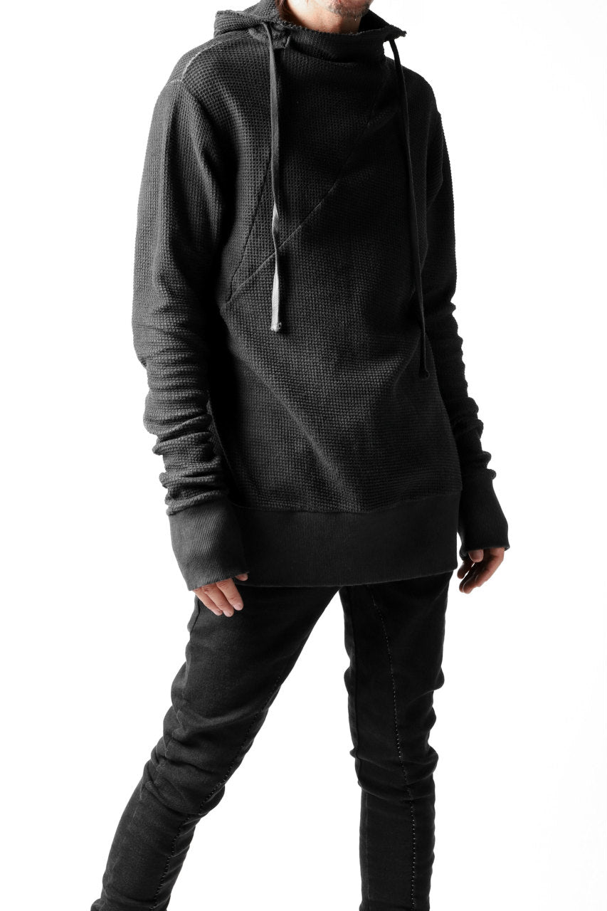 画像をギャラリービューアに読み込む, thomkrom WAFFLE HOODIE PULLOVER PARKA / OILED SPRAY DYE (BLACK)
