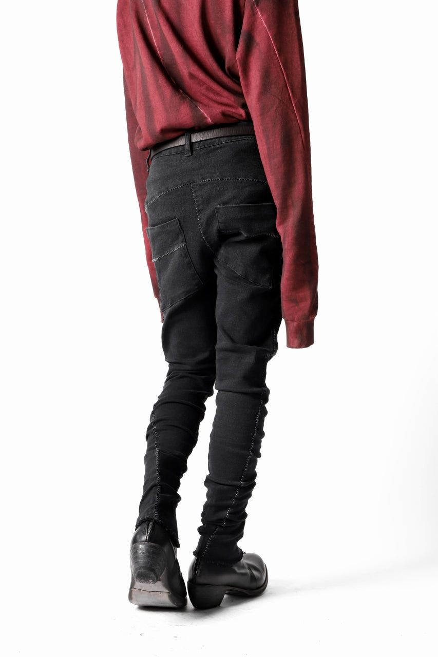 画像をギャラリービューアに読み込む, thomkrom OVERLOCKED SKINNY TROUSERS / STRETCH DENIM (BLACK)