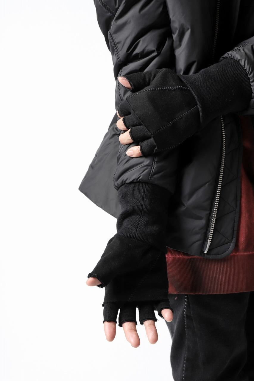 画像をギャラリービューアに読み込む, thomkrom LAYERED FINGER GLOVES / JERSEY OVERLOCKED (BLACK)