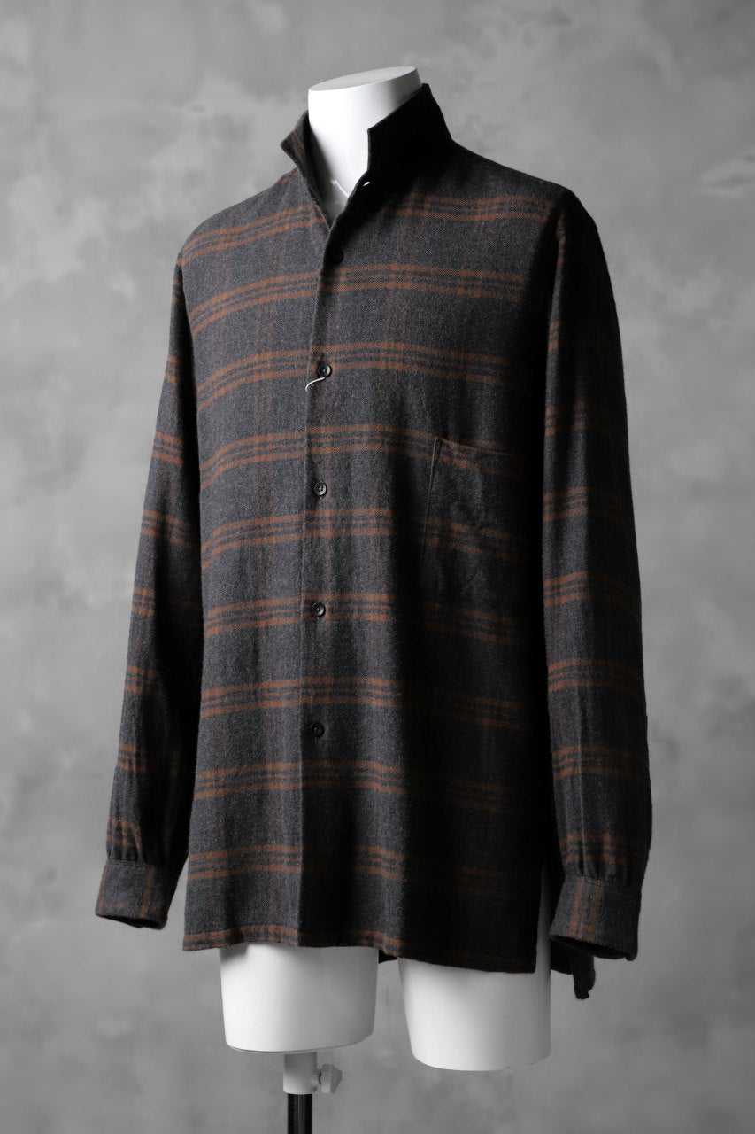 画像をギャラリービューアに読み込む, COLINA GARDENER CHECK SHIRT / SOFT FLANNEL (GREY x BROWN)