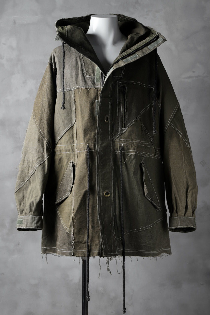 画像をギャラリービューアに読み込む, BACKLASH x LOOM exclusive RECONSTRUCTIVE HOODED JACKET / VINTAGE MILITARY CANVAS