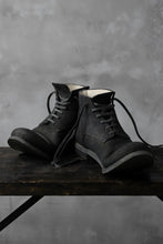 画像をギャラリービューアに読み込む, prtl "one make" Lace Up Boots (JAPAN Cow Reversed Leather / Hand Dyed BLACK)