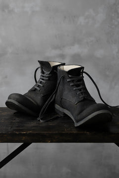 画像をギャラリービューアに読み込む, prtl "one make" Lace Up Boots (JAPAN Cow Reversed Leather / Hand Dyed BLACK)