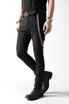 画像をギャラリービューアに読み込む, thomkrom OVER LOCKED SKINNY TROUSERS / FADE STRETCH DENIM (BLACK)