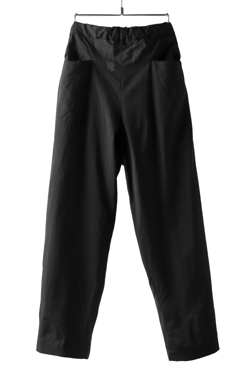画像をギャラリービューアに読み込む, COLINA W-TUCK PANTS / WASHABLE WOOL TROPICAL (BLACK)