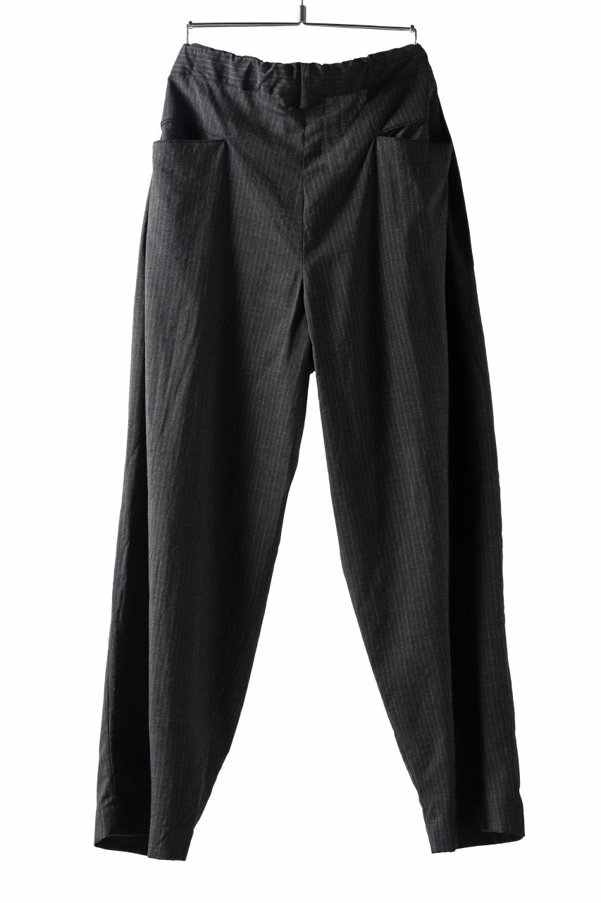 Load image into Gallery viewer, COLINA W-TUCK PANTS / WASHABLE WOOL TROPICAL (STRIPE)