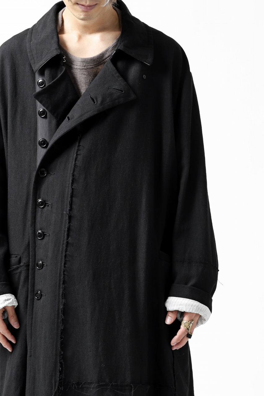 画像をギャラリービューアに読み込む, KLASICA HM-C DOUBLE BREASTED COAT / MONOTONE HOUND TOOTH (BLACK)