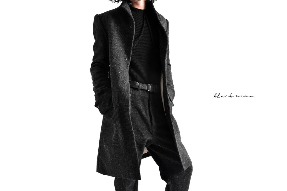 Load image into Gallery viewer, blackcrow standcollar tailorcoat (wool dark check)