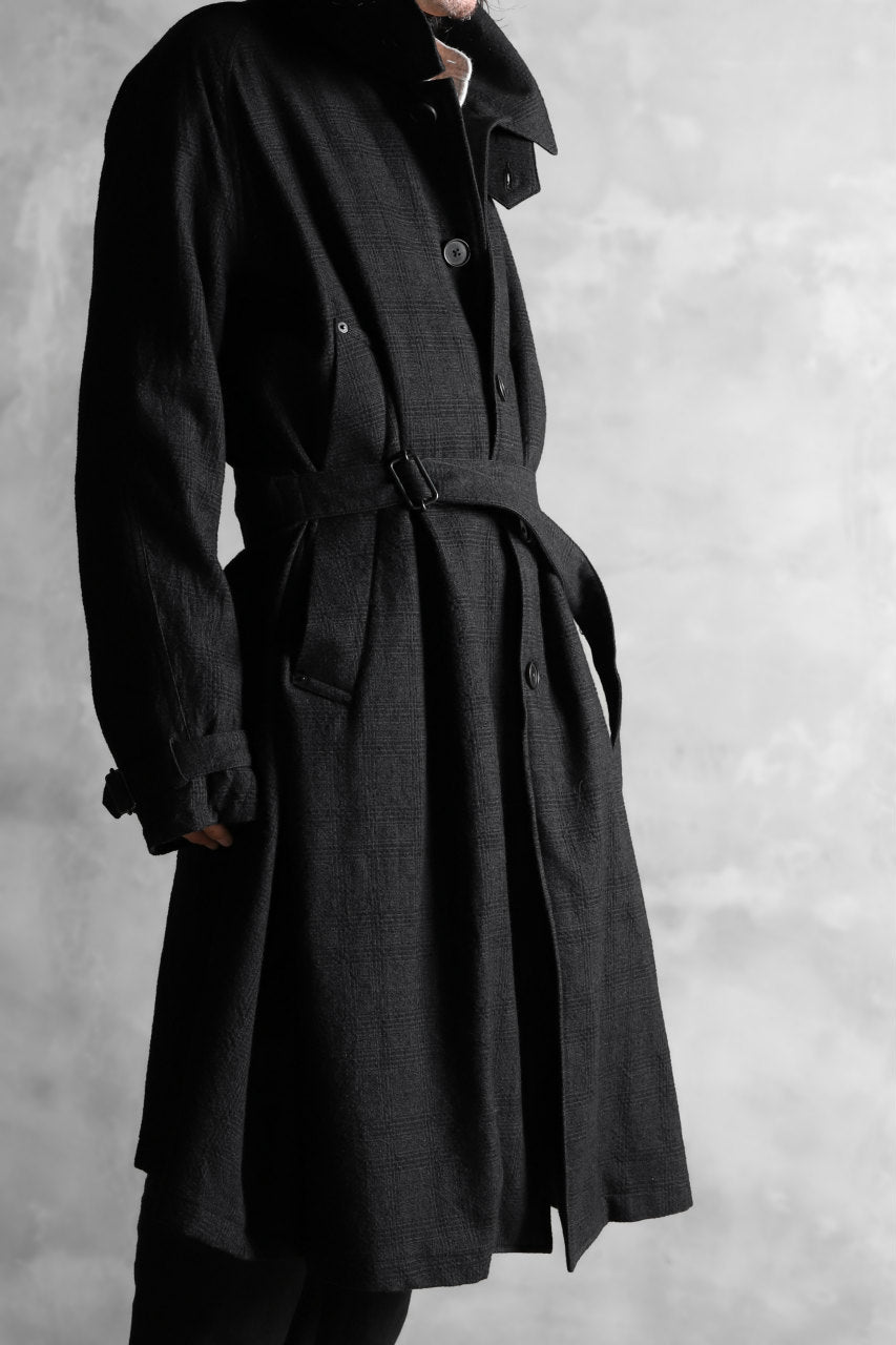Load image into Gallery viewer, KLASICA DARK CHECK FR-US'40 COAT / WASH OUT MIX WEAVE (DARK CHECK)