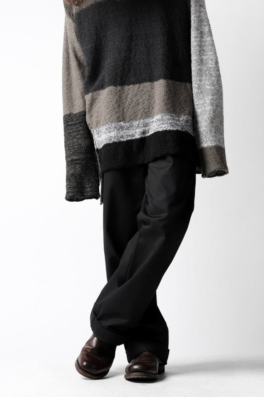 画像をギャラリービューアに読み込む, KLASICA GRIOTTE 2 TUCKED WIDE TROUSERS / CHINO CLOTH (BLACK)