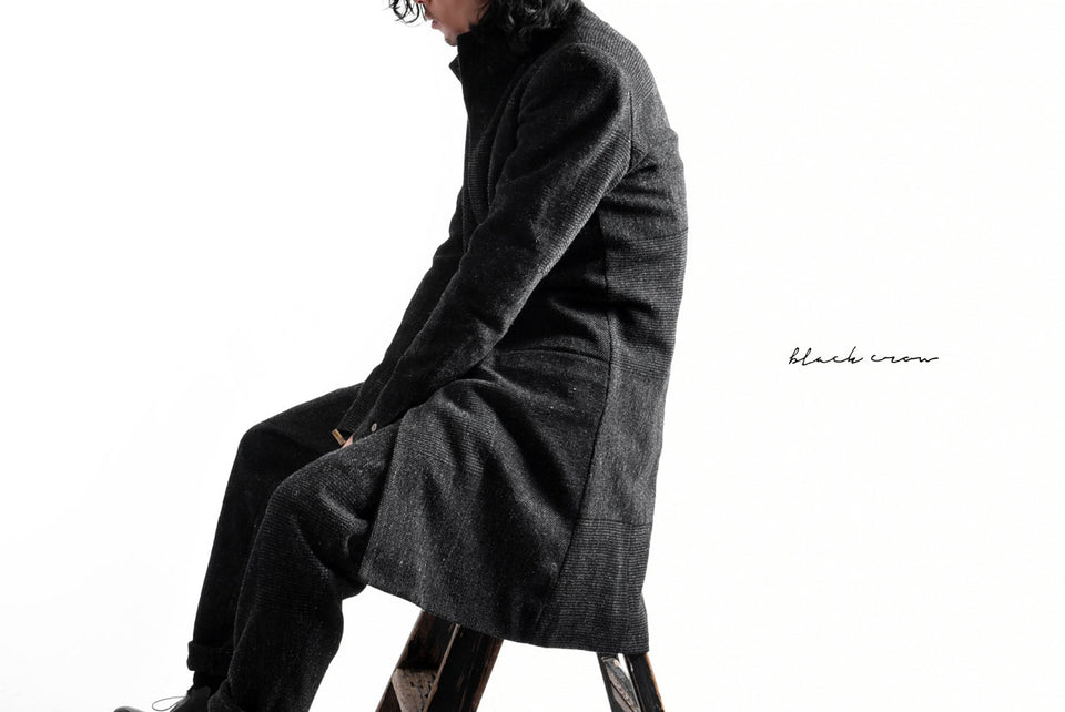 Load image into Gallery viewer, blackcrow standcollar tailorcoat (wool dark check)