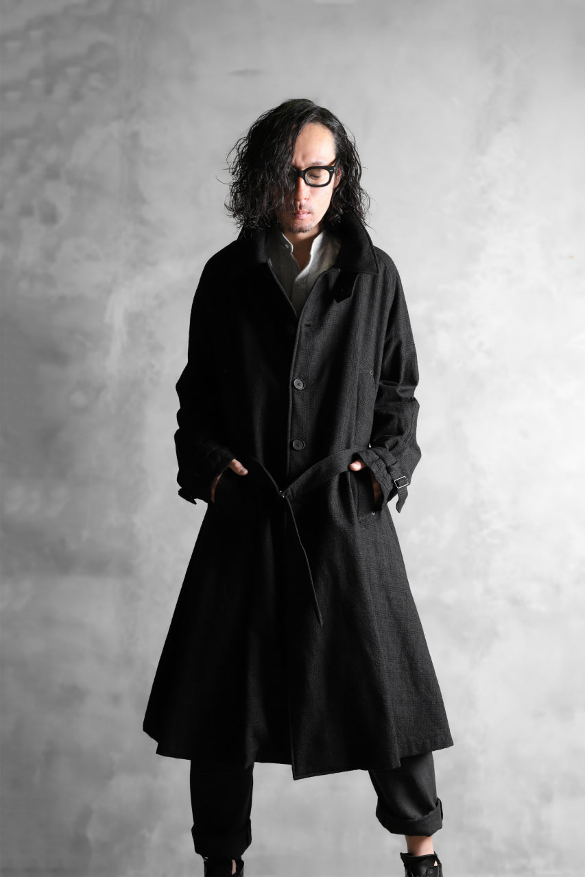 Load image into Gallery viewer, KLASICA DARK CHECK FR-US'40 COAT / WASH OUT MIX WEAVE (DARK CHECK)