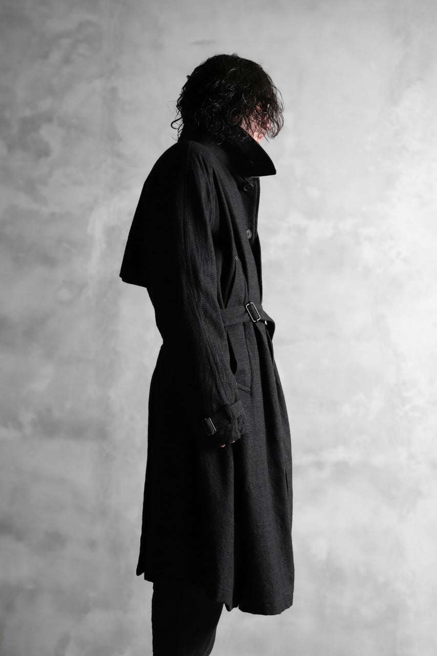 Load image into Gallery viewer, KLASICA DARK CHECK FR-US'40 COAT / WASH OUT MIX WEAVE (DARK CHECK)