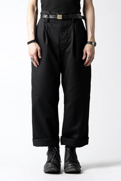 画像をギャラリービューアに読み込む, KLASICA GRIOTTE 2 TUCKED WIDE TROUSERS / CHINO CLOTH (BLACK)