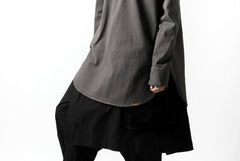 Load image into Gallery viewer, COLINA GRANPA PULL OVER SHIRT / LOG WOOD DYED HEAVY JERSEY (LOG WOOD BLACK)