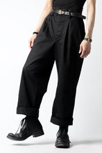 画像をギャラリービューアに読み込む, KLASICA GRIOTTE 2 TUCKED WIDE TROUSERS / CHINO CLOTH (BLACK)