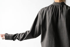 Load image into Gallery viewer, COLINA GRANPA PULL OVER SHIRT / LOG WOOD DYED HEAVY JERSEY (LOG WOOD BLACK)