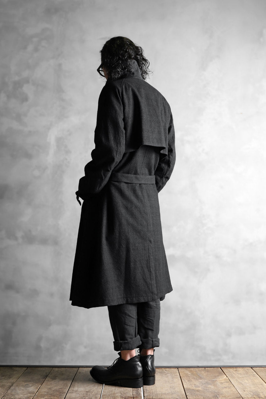 Load image into Gallery viewer, KLASICA DARK CHECK FR-US'40 COAT / WASH OUT MIX WEAVE (DARK CHECK)