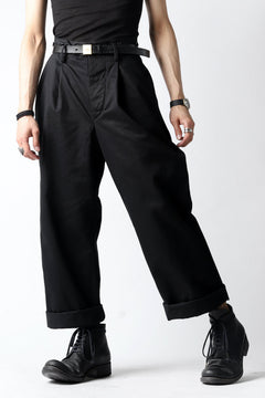画像をギャラリービューアに読み込む, KLASICA GRIOTTE 2 TUCKED WIDE TROUSERS / CHINO CLOTH (BLACK)