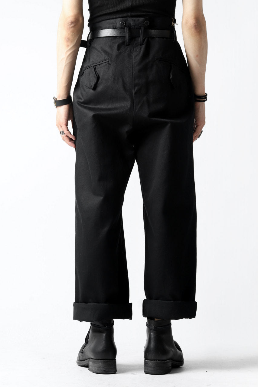 画像をギャラリービューアに読み込む, KLASICA GRIOTTE 2 TUCKED WIDE TROUSERS / CHINO CLOTH (BLACK)