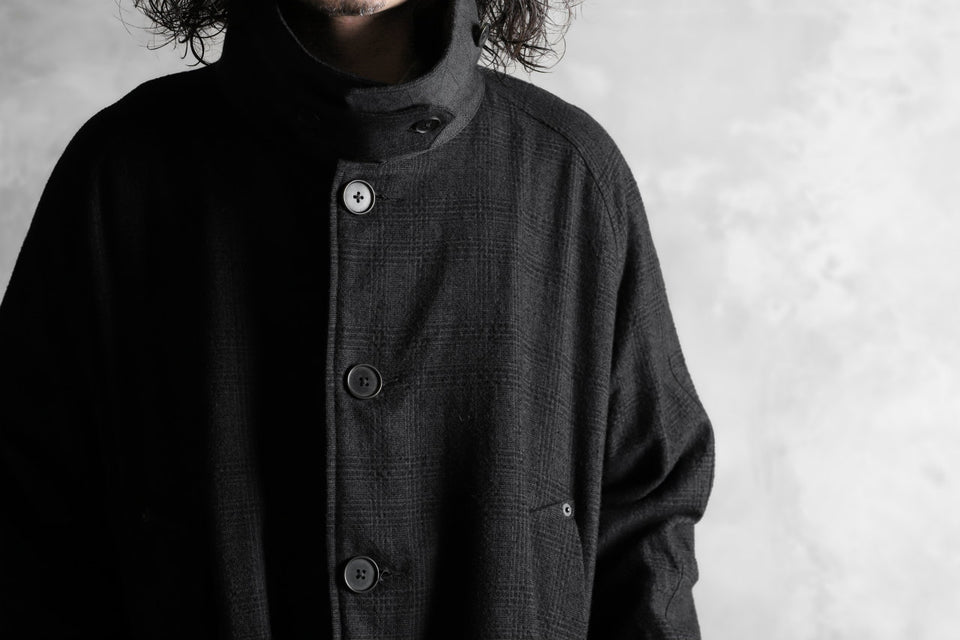 Load image into Gallery viewer, KLASICA DARK CHECK FR-US'40 COAT / WASH OUT MIX WEAVE (DARK CHECK)