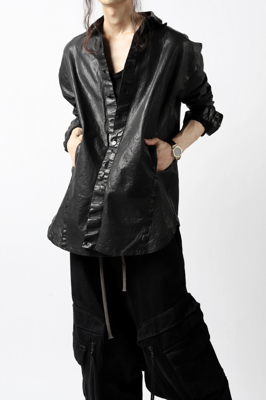Load image into Gallery viewer, ISAMU KATAYAMA BACKLASH RELAXY LEATHER SHIRT-JACKET / ITALY SHOULDER 0.6mm