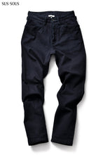 Load image into Gallery viewer, sus-sous horseman slim trousers with zukku (INDIGO)