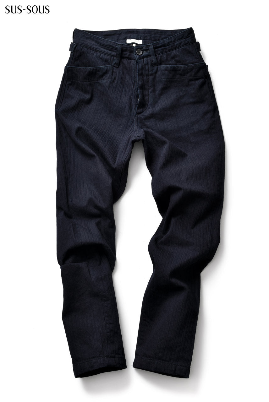 Load image into Gallery viewer, sus-sous horseman slim trousers with zukku (INDIGO)