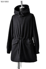 Load image into Gallery viewer, sus-sous anorak middle coat / sharkskin wool (DEEP NAVY)