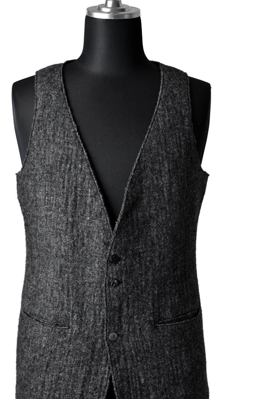 Load image into Gallery viewer, blackcrow tailor vest (wool linen fulling) (GREY)