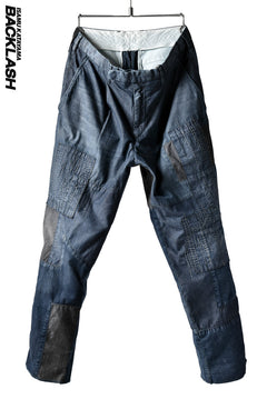 Load image into Gallery viewer, ISAMU KATAYAMA BACKLASH BORO TAPERED PANTS (INDIGO)