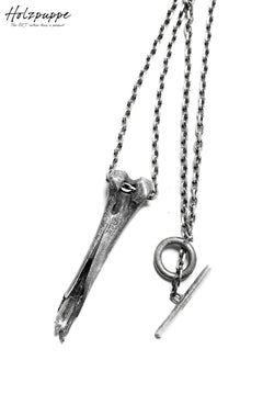 Load image into Gallery viewer, Holzpuppe exclusive Femur Bone Pendants with Green Tourmalinated Quartz