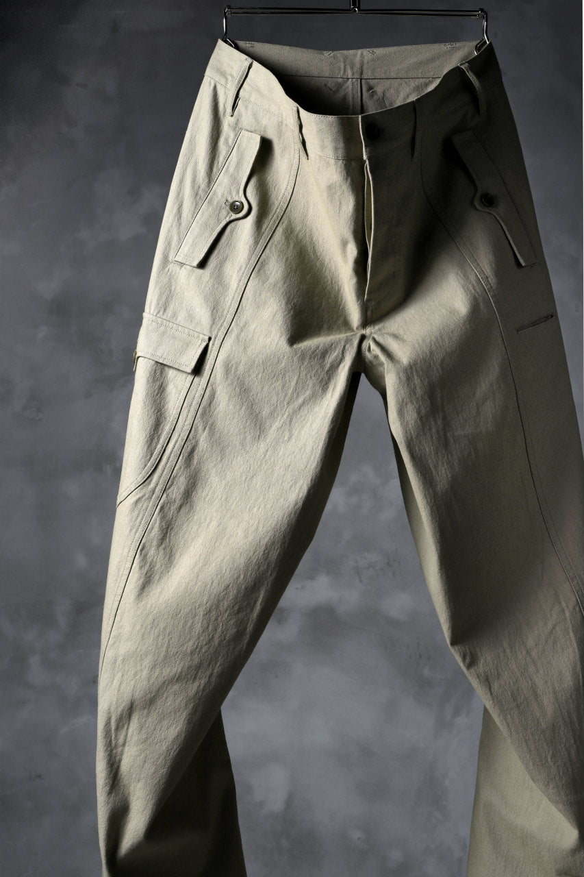 Load image into Gallery viewer, blackcrow worker pocket trousers / cotton woven (BEIGE)