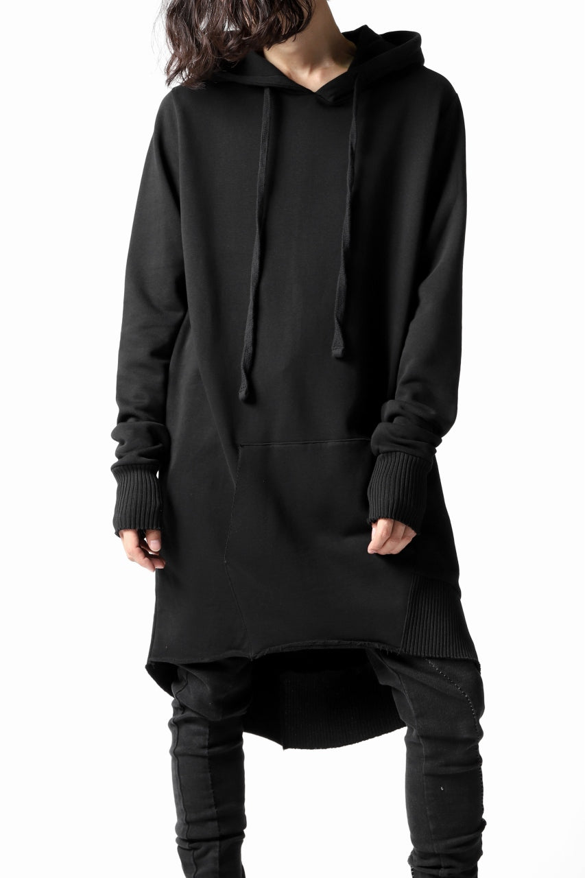 画像をギャラリービューアに読み込む, thomkrom BRUSHED BACK LONG HOODIE / FRENCH-TERRY (BLACK)