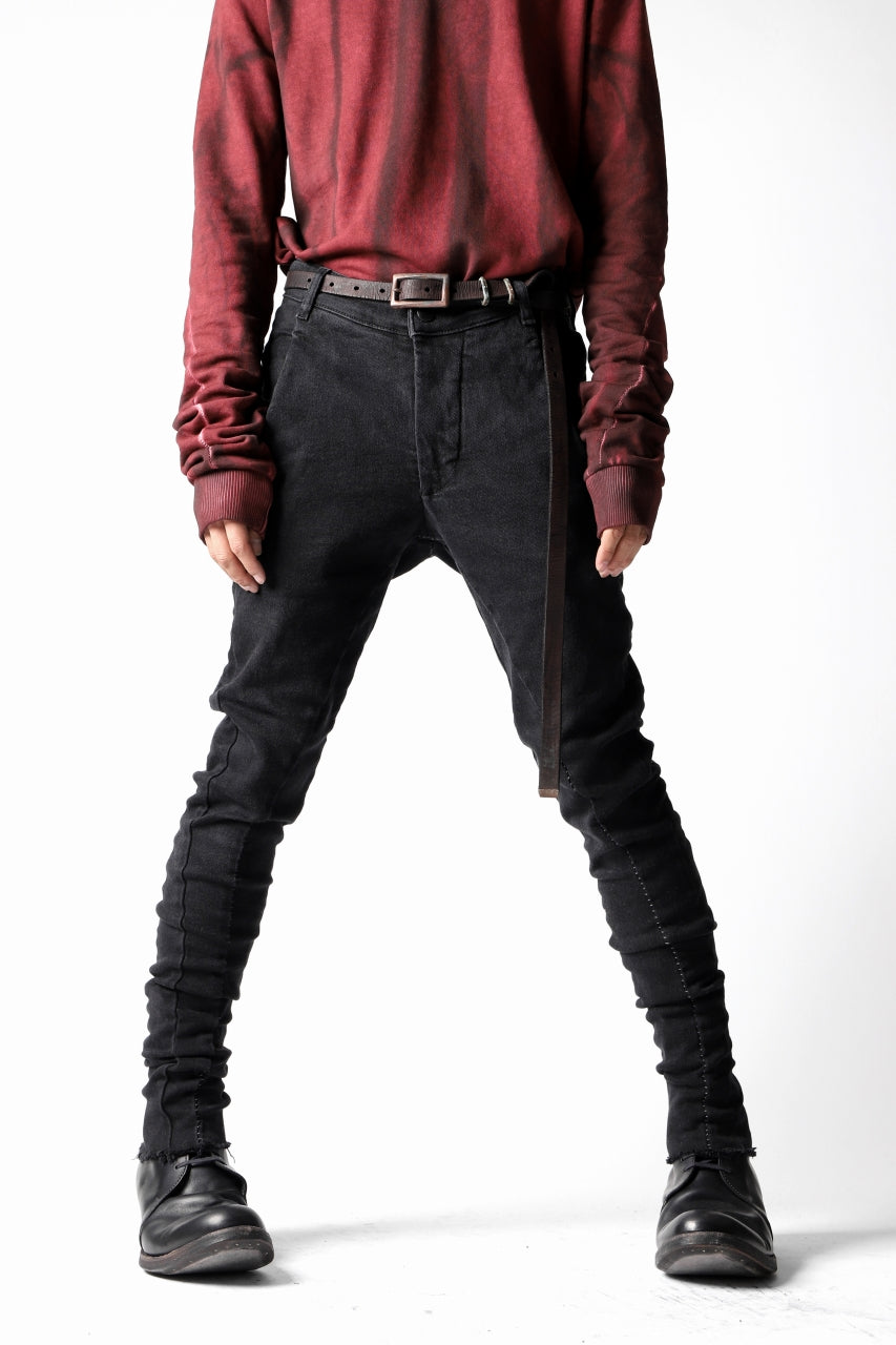 画像をギャラリービューアに読み込む, thomkrom OVERLOCKED SKINNY TROUSERS / STRETCH DENIM (BLACK)