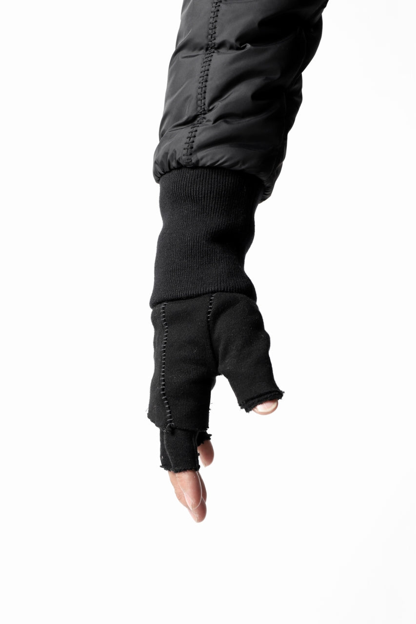 画像をギャラリービューアに読み込む, thomkrom LAYERED FINGER GLOVES / JERSEY OVERLOCKED (BLACK)