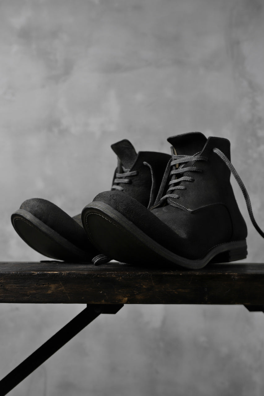 画像をギャラリービューアに読み込む, prtl "one make" Lace Up Boots (JAPAN Cow Reversed Leather / Hand Dyed BLACK)