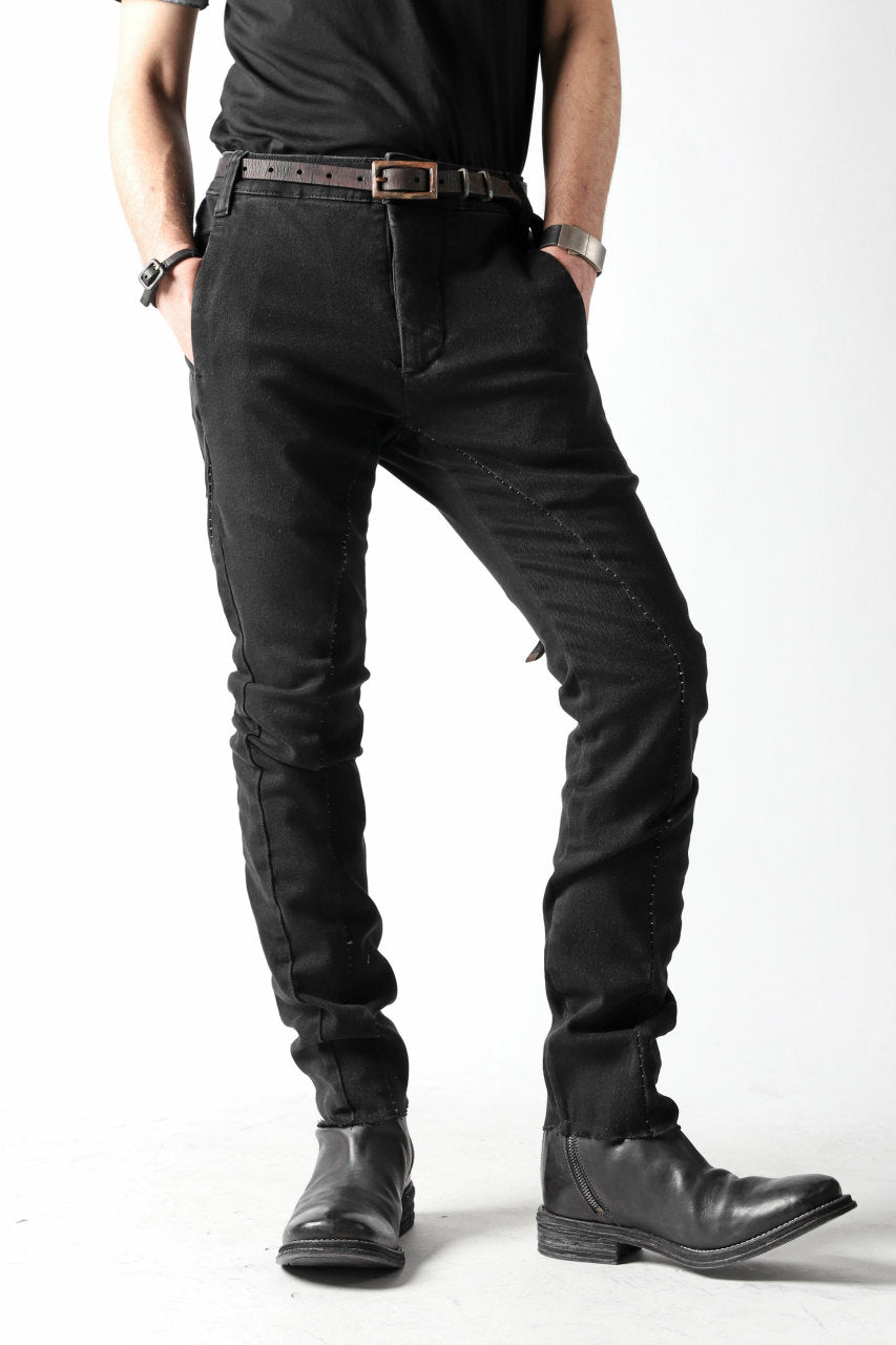 画像をギャラリービューアに読み込む, thomkrom OVER LOCKED SLIM TROUSERS / FADE STRETCH DENIM (BLACK)