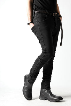 画像をギャラリービューアに読み込む, thomkrom OVER LOCKED SKINNY TROUSERS / FADE STRETCH DENIM (BLACK)