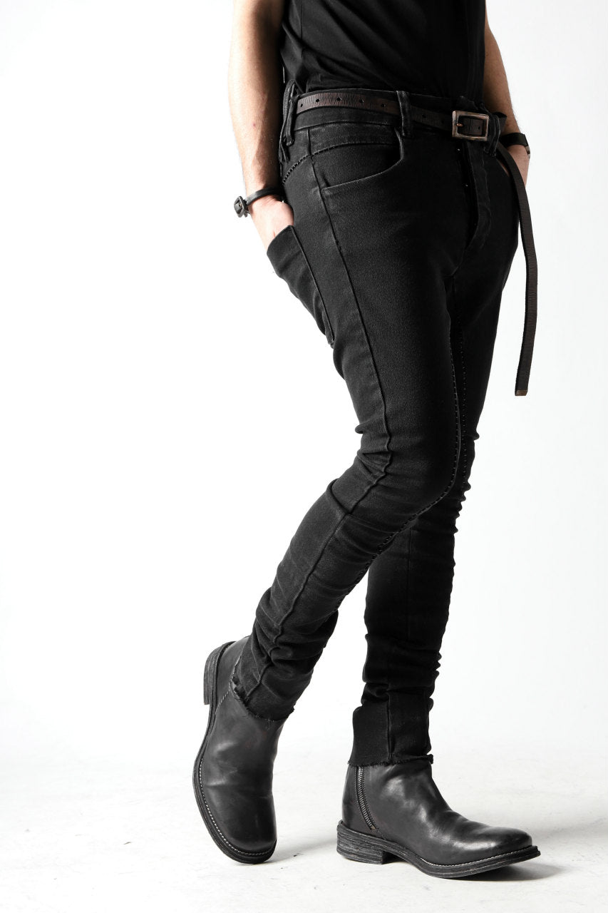 画像をギャラリービューアに読み込む, thomkrom OVER LOCKED SKINNY TROUSERS / FADE STRETCH DENIM (BLACK)