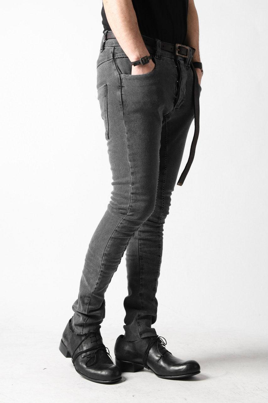 画像をギャラリービューアに読み込む, thomkrom OVER LOCKED SKINNY TROUSERS / FADE STRETCH DENIM (DARK GREY)