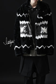 画像をギャラリービューアに読み込む, ISAMU KATAYAMA BACKLASH KNIT HOODIE BLOUSON / RABBIT FUR (BLACK)