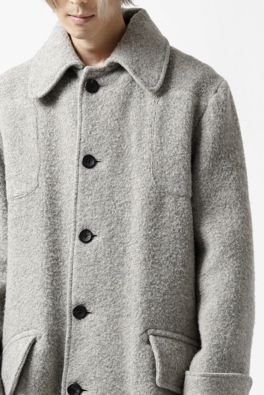 画像をギャラリービューアに読み込む, sus-sous foot guards great coat / W100 Harris melton raised washer (TOP GREY BEIGE)