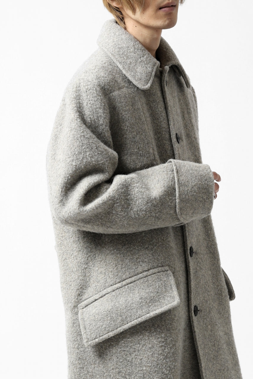 画像をギャラリービューアに読み込む, sus-sous foot guards great coat / W100 Harris melton raised washer (TOP GREY BEIGE)