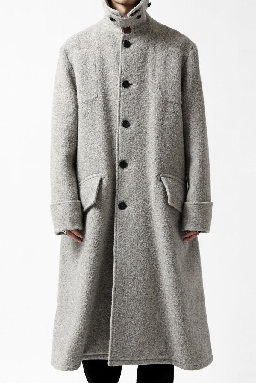 画像をギャラリービューアに読み込む, sus-sous foot guards great coat / W100 Harris melton raised washer (TOP GREY BEIGE)