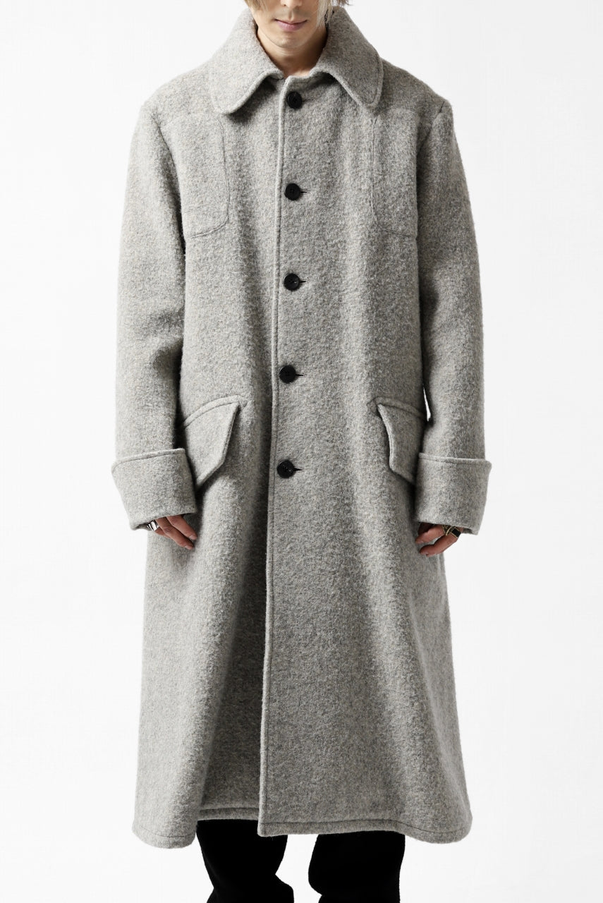 画像をギャラリービューアに読み込む, sus-sous foot guards great coat / W100 Harris melton raised washer (TOP GREY BEIGE)