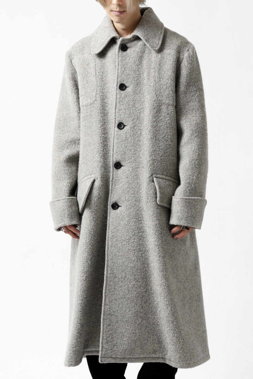 画像をギャラリービューアに読み込む, sus-sous foot guards great coat / W100 Harris melton raised washer (TOP GREY BEIGE)