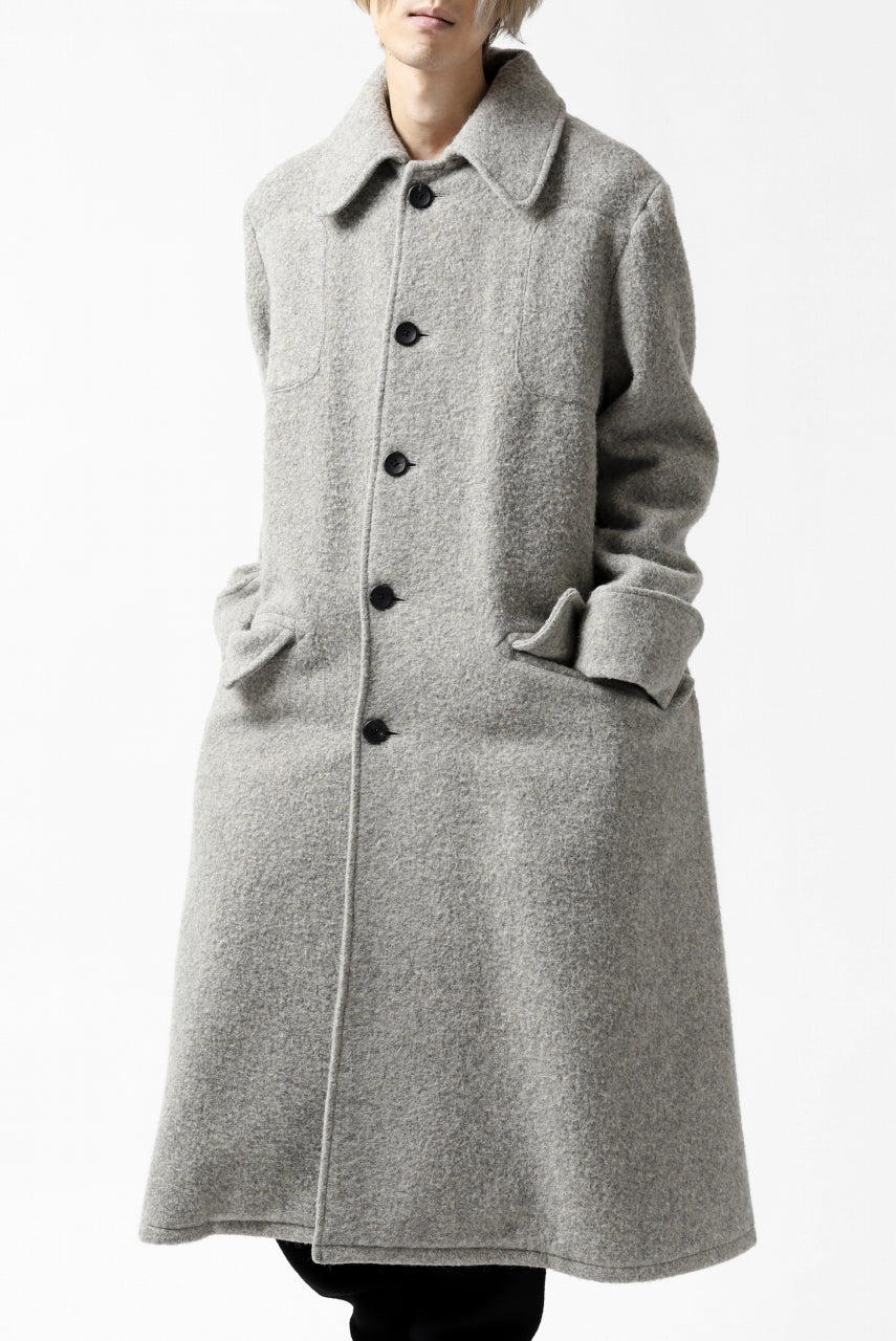 画像をギャラリービューアに読み込む, sus-sous foot guards great coat / W100 Harris melton raised washer (TOP GREY BEIGE)