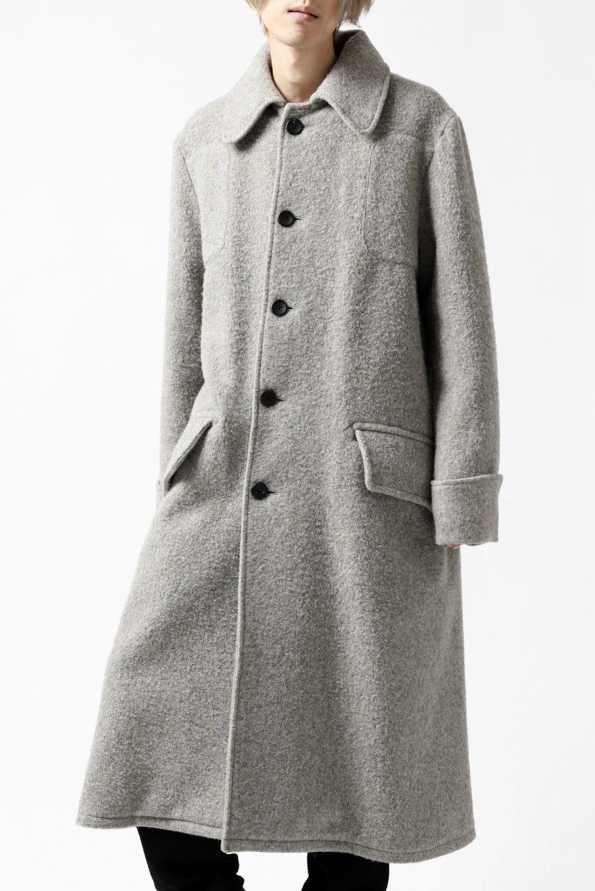 画像をギャラリービューアに読み込む, sus-sous foot guards great coat / W100 Harris melton raised washer (TOP GREY BEIGE)